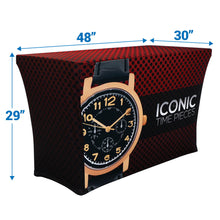 Load image into Gallery viewer, Stretch Table Throw 4 ft 4-sided (30&quot;depth)